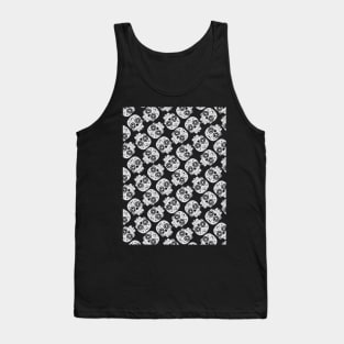 Sugar Skull Dia de los Muertos - Black and White Tank Top